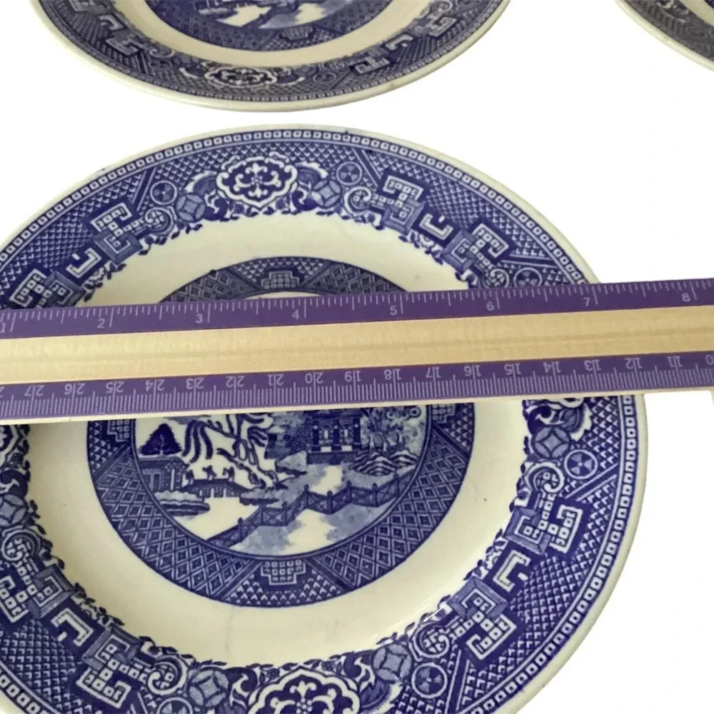 Homer Laughlin desert plates vintage made in USA willow ware Asian Orien…